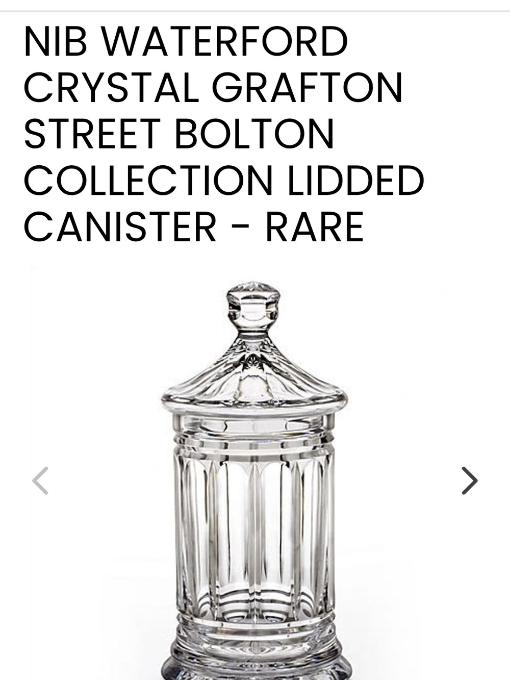 Waterford Crystal Grafton Street Bolton Collection. Missing Lid - Picture 4 of 4